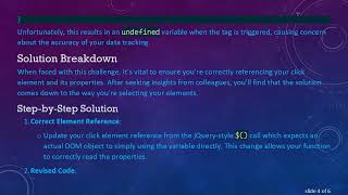 Resolving GTM Custom Javascript Undefined Variable Issues