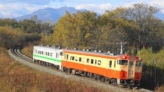 根室本線大成駅付近でキハ４０形《ツートンカラー》等を五目撮り