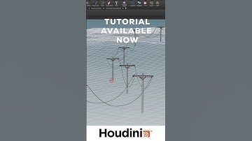 SideFX Houdini Tutorial - Procedurally Modeling Telephone Poles #shorts