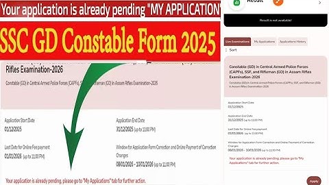 SSC GD Form Error 2025 | Your Application Already Pending Problem Ka Solution✅😍