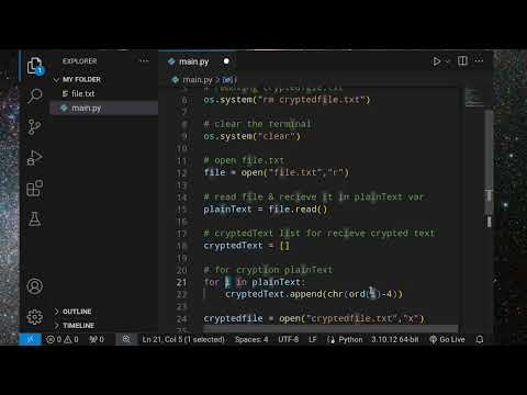 Encryption & Decryption text file using python - YouTube