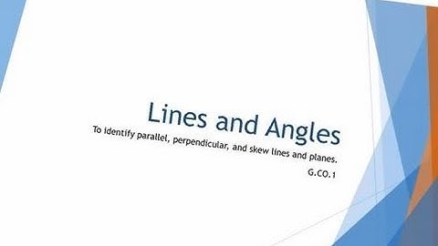 Parallel And Skew Lines, Parallel Planes
