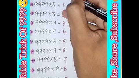 🔥Table Tricks of 9999😲//#shorts//Vedic Math Magic//#short_tricks//#table_tricks
