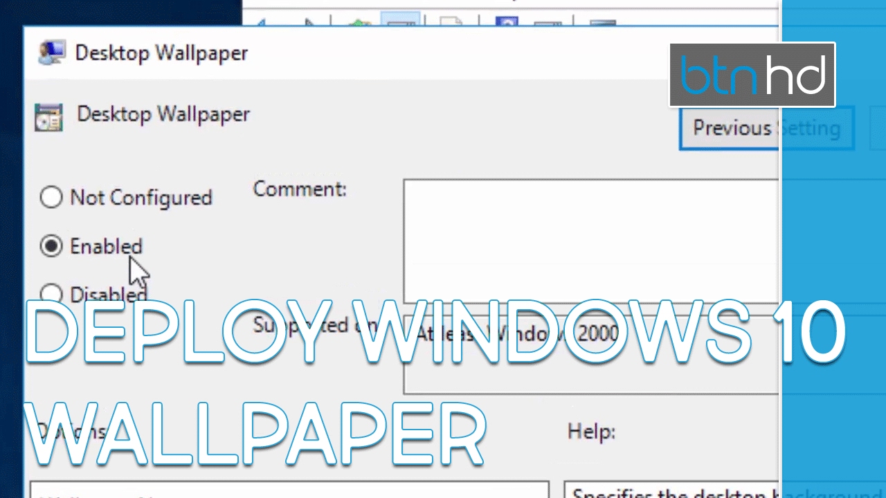 Deploy Windows 10 Desktop Wallpaper With Gpo Youtube