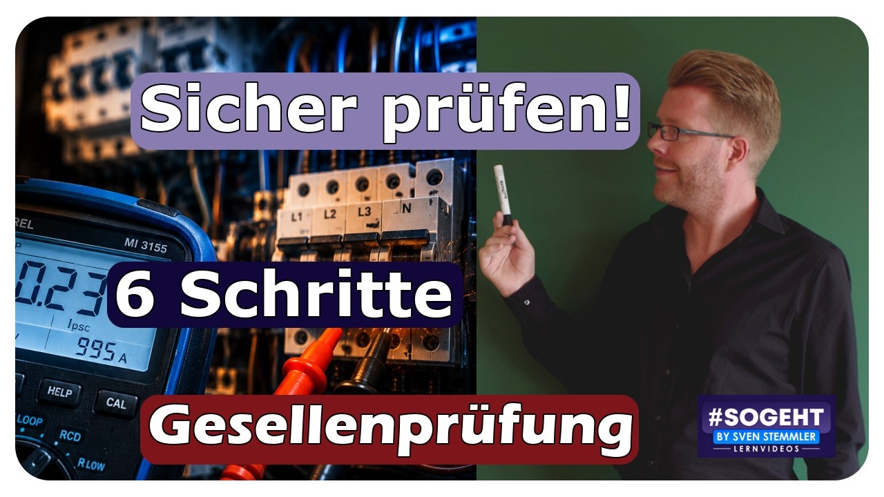 Vorschaubild zum Lernvideo "Elektrische Anlagen prüfen in 6 Schritten"