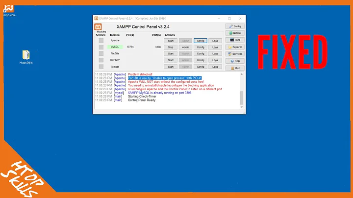 How to fix XAMPP port 80 in use by unable to open process with pid 4