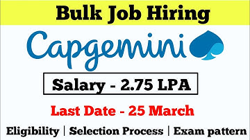 Capgemini Mass Hiring 2022 | Any Graduate | Batch | Eligibility | Steps | Salary 4 LPA | Must Watch