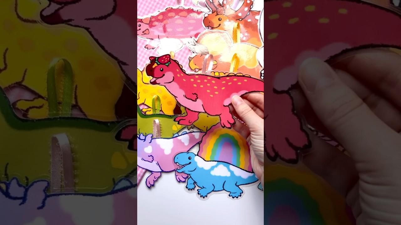 🌈I made my dinosaur characters into wall decor! Do these match your style? 