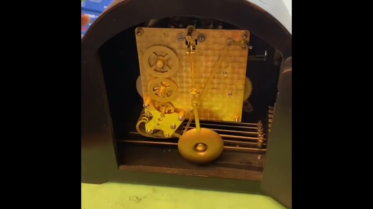 Andrew demonstrates a Westminster chime mantel clock, winding and set up.