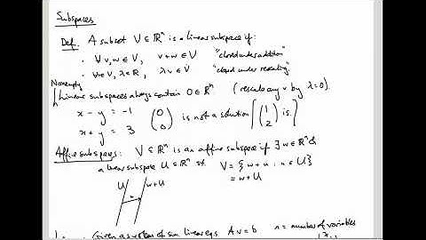 Linear Algebra 19: Subspaces