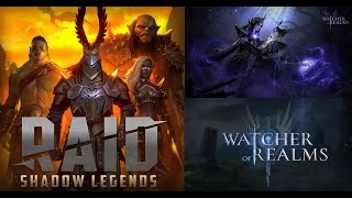 Ежедневки и обзоры в Raid SL и  Watcher of Realms