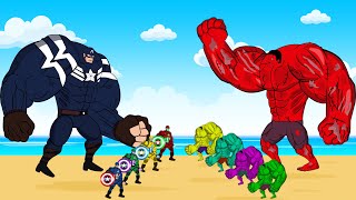 Evolution of RED HULK Vs Evolution of CAPTAIN AMERICA : Who Will Win? | SUPER HEROES MOVIE ANIMATION