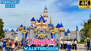 Disneyland February 2024 Weekend Walkthrough In 4K- A Chill Day At Disney