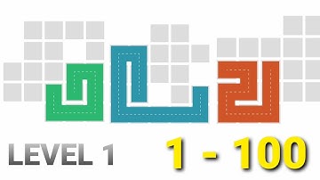 Fill - one-line puzzle game answers LEVEL 1 ( 1 - 100 )