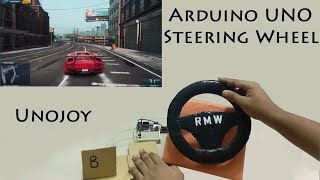 Best way to make gaming steering wheel with arduino uno | Game controller