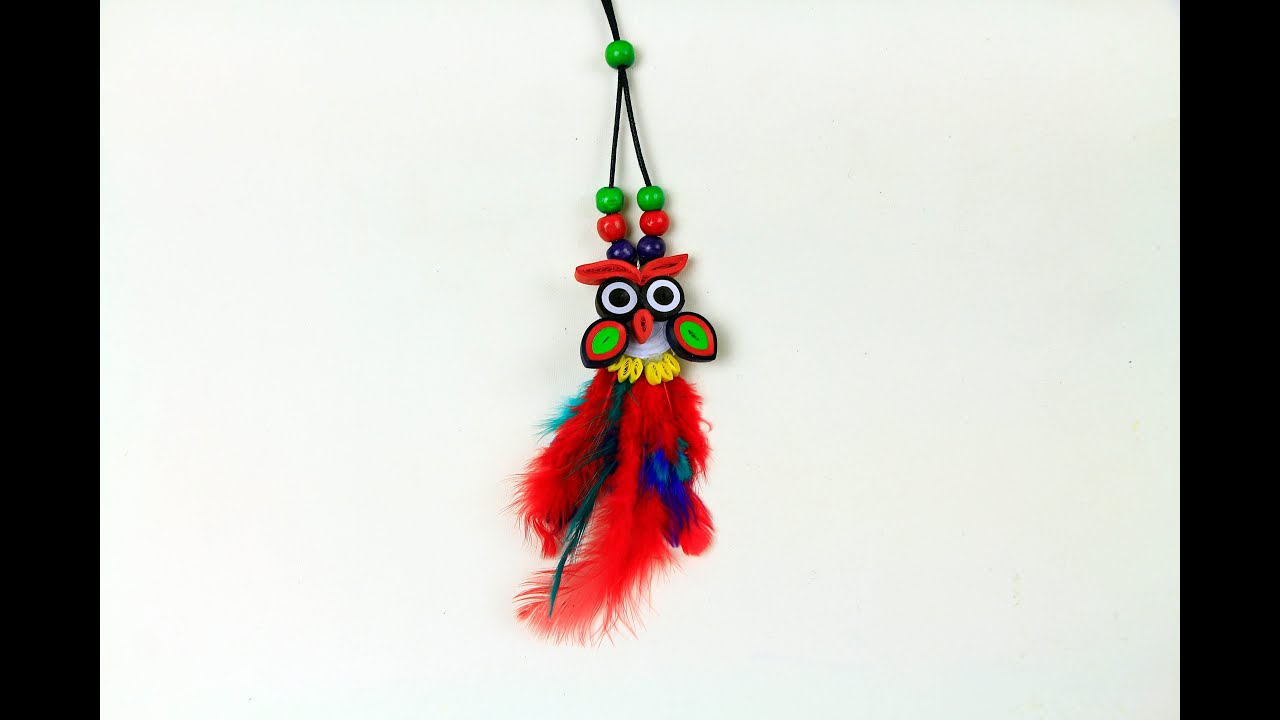 DIY Projects 4 / Paper owl Necklace / Handmade Quilling Paper Jewelry