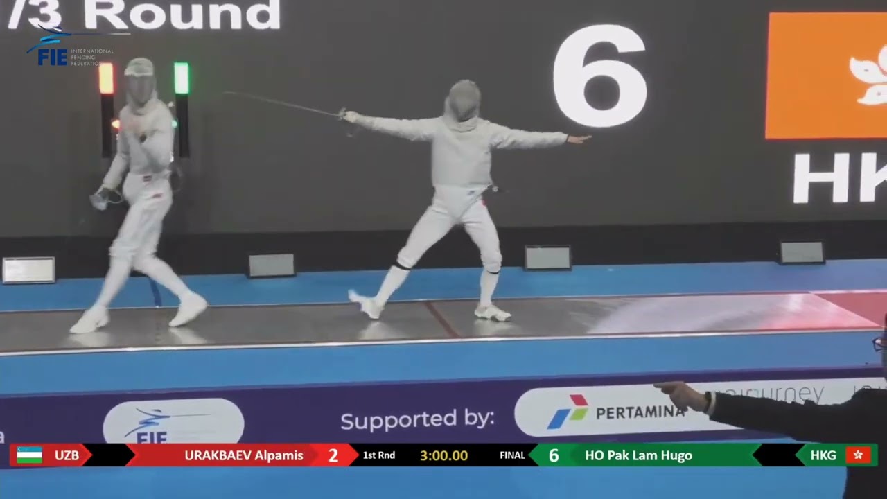 2026 亞洲青少年擊劍錦標賽 (Asian Junior Fencing Championships 2026) - 男子青年組 佩劍決賽 何柏霖 決賽 15：11 Alpamis Urakbaev