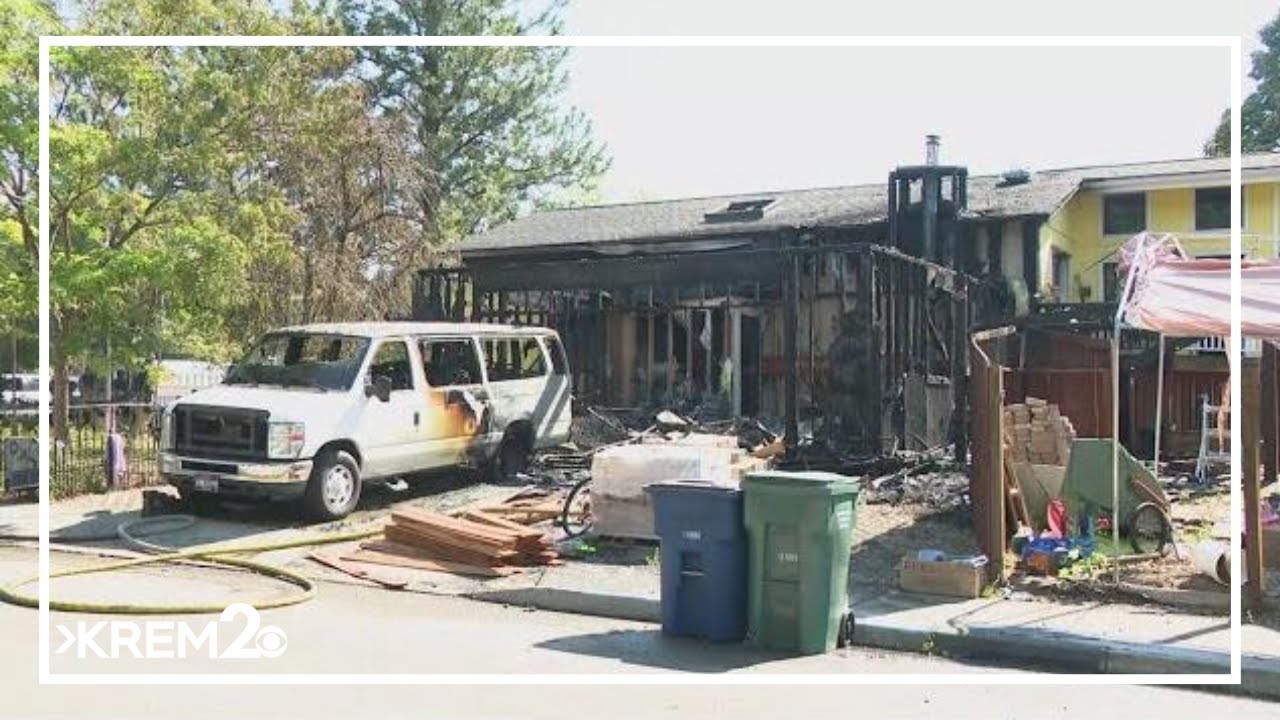 Firefighters battle house fire and excessive heat in Post Falls - YouTube