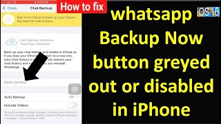 whatsapp Backup Now button greyed out or disabled in iPhone and iPad after iOS 16 Fixed screenshot 4