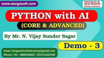PYTHON with AI tutorials || Demo - 3 || by Mr. N. Vijay Sunder Sagar On 09-09-2025 @10PM (IST)