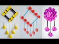 Paper flowers home decor craft  easy and quick wall hanging idea  diy hiasan dinding bunga kertas