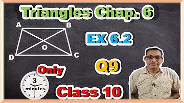 Class 10 Maths NCERT | Ex 6.2 Q9  | In Trapezium prove: AO/BO=CO/DO by Using  BPT | Triangles Ch. 6