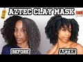 AZTEC CLAY MASK ON MY NATURAL HAIR | SUPER DEFINED CURLS| REVIVING DRY NATURAL HAIR