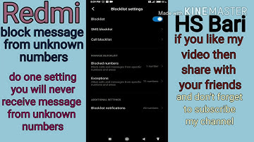 how to block messages from unknown numbers in redmi mobile phone