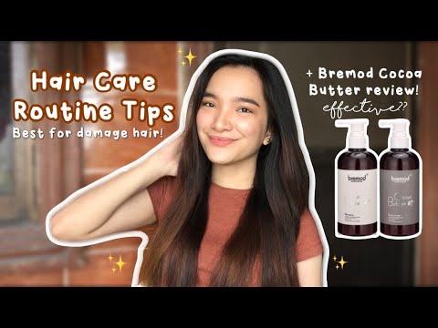 HAIR CARE ROUTINE + BREMOD Cocoa Butter Shampoo & Conditioner Review! 🧴 ...
