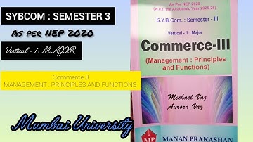  SYBCOM NEP ||  sem 3 ||  Commerce 3 (Management : principles and functions) 