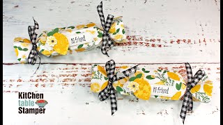 How to make the Stampin' Up! Crackers & Treat Box Tutorial with Kitchen Table Stamper