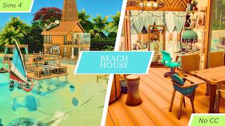 The Sims 4 | Cozy Beach House for a Single Mom 🌴 NO CC | Forever Save File Speed Build