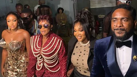 MERCY AIGBE THIN LINE movie premiere, GRAND ARRIVAL OF MERCY AIGBE, IYABO OJO, UCHE MONTANA, JUMOKE