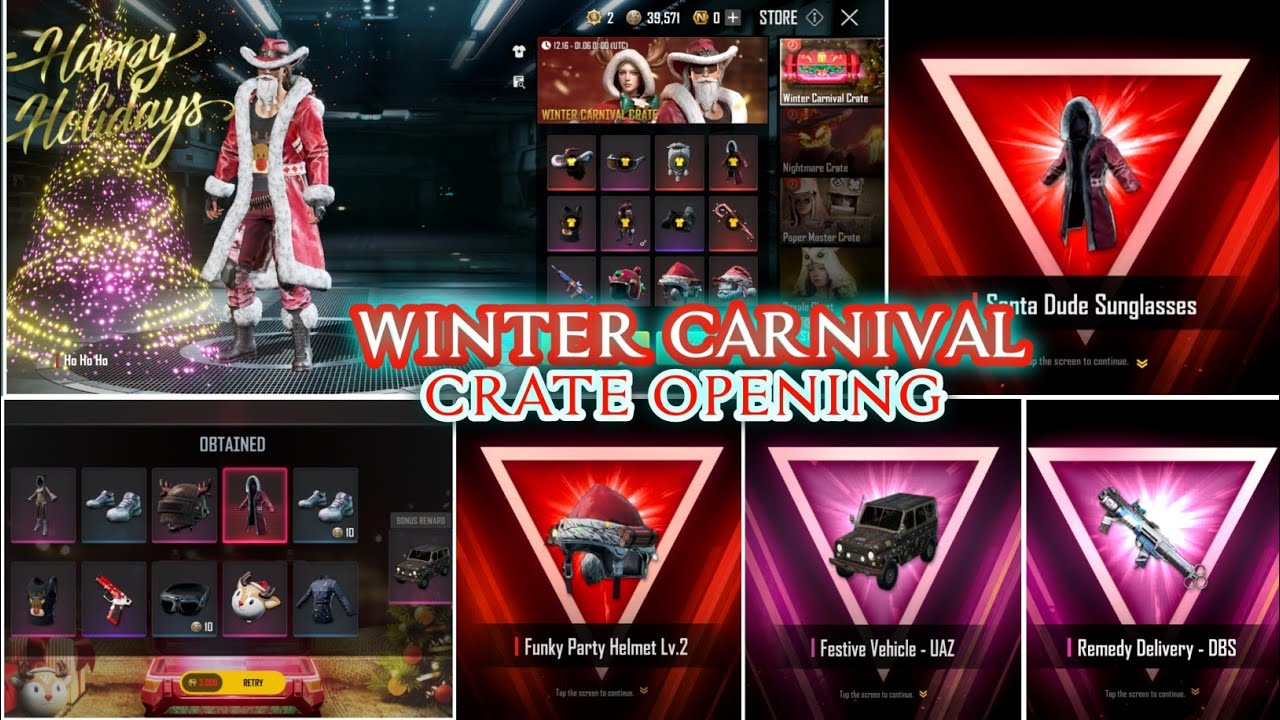 PUBG NEW STATE WINTER CARNIVAL CRATE OPENING | PUBG NEW STATE CRATE OPENING