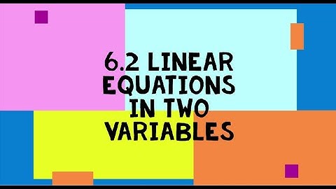 MT 1 KEK 6.2 Linear Equations in Two Variables