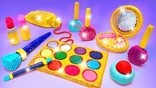 EASY! DIY Shiny Makeup Set - Craft Fun with Colorful Glitter Clay💄 💅