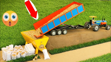 diy tractor trolley wheat loading new technology science project @Mini lab #minicreative