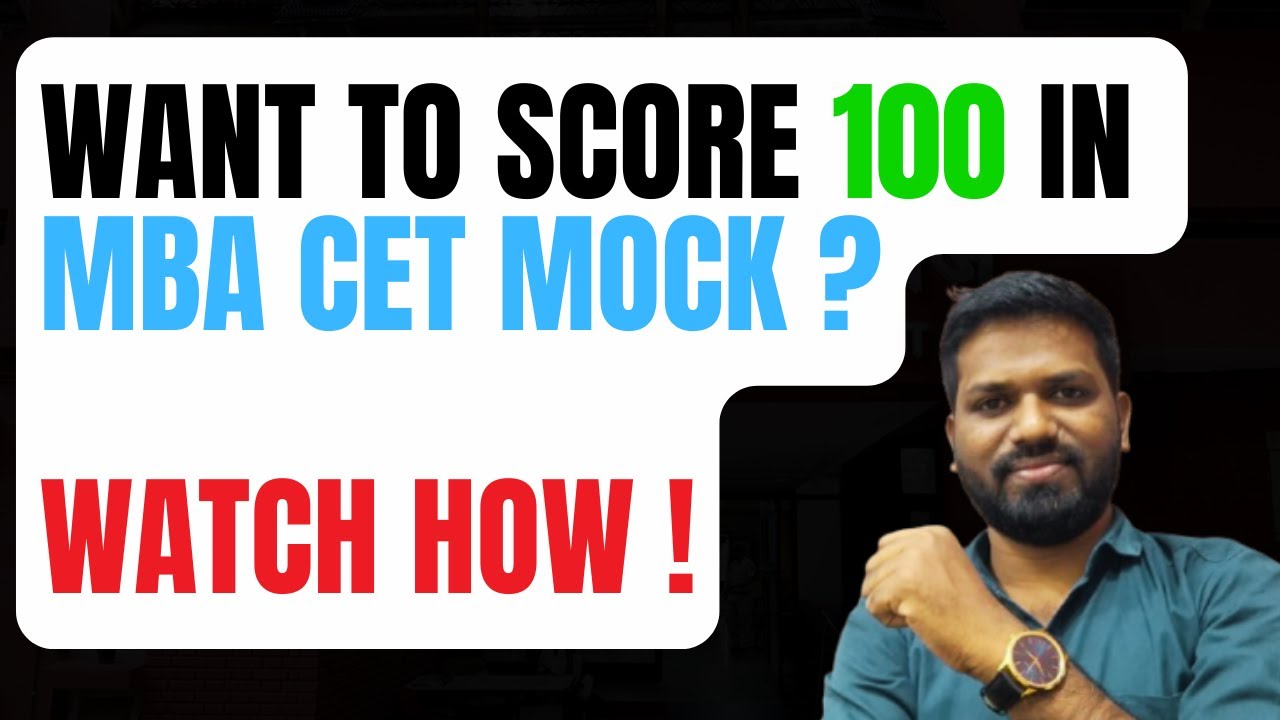 Minimum 100 how to score Minimum 100 in MBA CET - YouTube