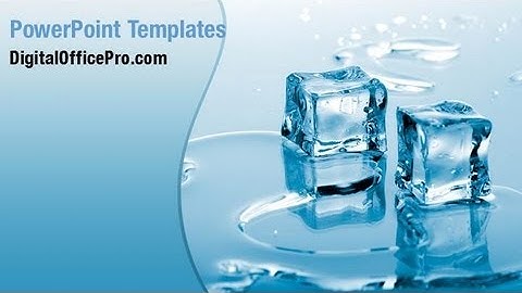 Melting Ice Cubes PowerPoint Template Backgrounds - DigitalOfficePro #05130W
