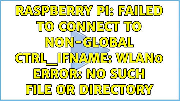 Raspberry Pi: Failed to connect to non-global ctrl_ifname: wlan0 error: No such file or directory