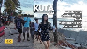 KUTA, Bali Sunset Walk Around Kuta Beach, Kartika Plaza St. & Discovery Mall | Bali Walking Tour 4K