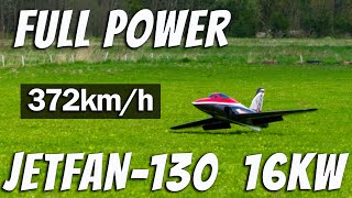 Odyssey JETFAN-130 372km/h 11.5kg weight to 18kg thrust 250A 16,7kW Graphene 16s 8Ah TOPRC Jet Sound