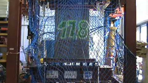 Bending-Buckling test of URM Wall #29 reinforced with TRM. General view