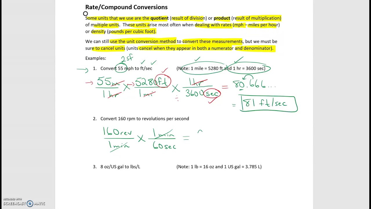 Rate/Compound Conversions - YouTube