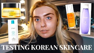 TESTING KOREAN SKINCARE PRODUCTS | Glowy Skincare Routine