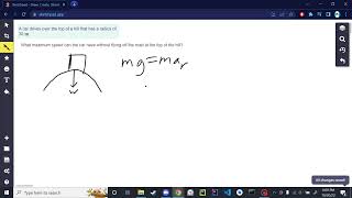 2-D Dynamics Homework || Problem 6: The Car Should Not Fly Over The Hill