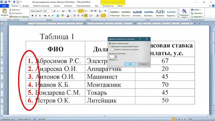 Сортировка списка по алфавиту в Word