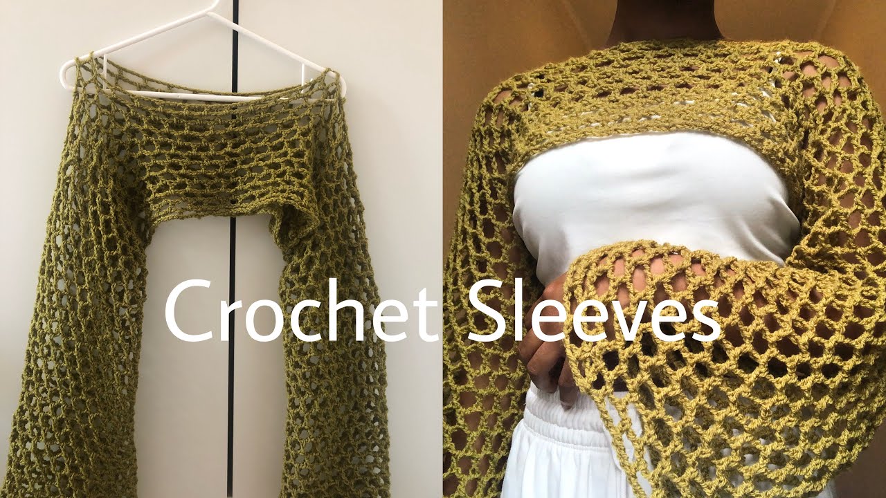 How to crochet fishnet shrug/sleeves/bolero. - YouTube