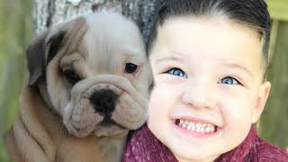 Christmas Puppy Surprise! Caleb Plays Outside with New Puppy!