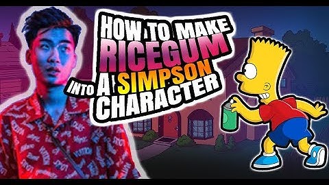 How To Make / RiceGum Into A Simpson Character - Step By Step / Adobe Illustrator